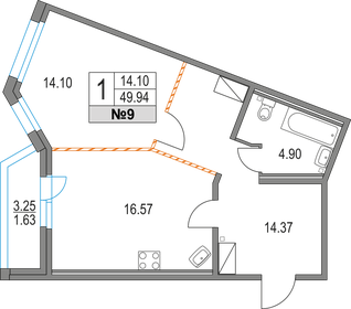 46,4 м², 1-комнатные апартаменты 12 990 000 ₽ - изображение 64