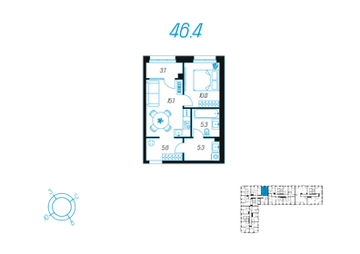 56,3 м², 1-комнатная квартира 7 547 214 ₽ - изображение 35