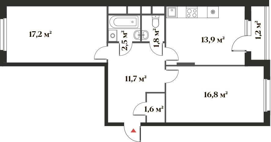 66,7 м², 2-комнатная квартира 15 762 239 ₽ - изображение 1