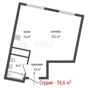 Квартира 34,6 м², студия - изображение 2