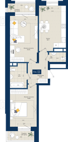 Квартира 76,7 м², 2-комнатная - изображение 1