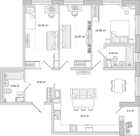 98,7 м², 4-комнатная квартира 17 300 000 ₽ - изображение 69