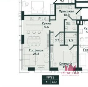 Квартира 65,9 м², 2-комнатные - изображение 1