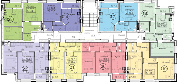 50,4 м², 2-комнатная квартира 5 493 600 ₽ - изображение 19