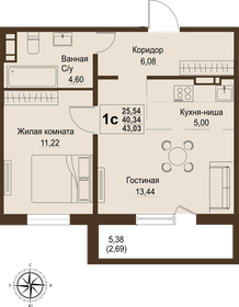 40,6 м², 2-комнатная квартира 4 322 835 ₽ - изображение 16