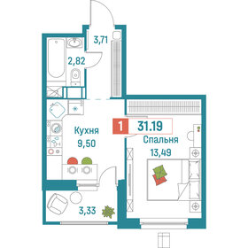 Квартира 31,2 м², 1-комнатная - изображение 1