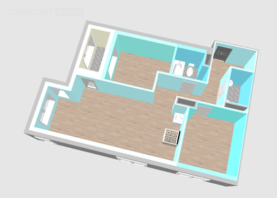 Квартира 55,6 м², 3-комнатная - изображение 3