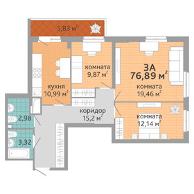 70,2 м², 3-комнатная квартира 7 200 000 ₽ - изображение 69