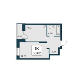 Квартира 38,6 м², 1-комнатная - изображение 1