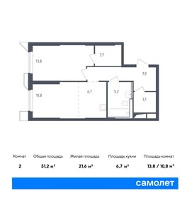Квартира 51,8 м², 1-комнатные - изображение 1