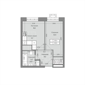 Квартира 33,5 м², 2-комнатная - изображение 1