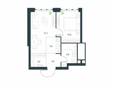 Квартира 38,3 м², 2-комнатная - изображение 1