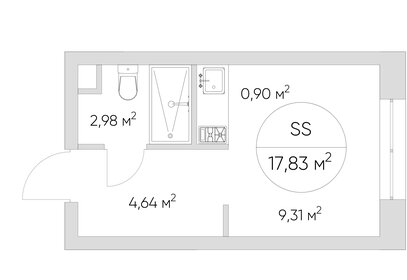 19 м², квартира-студия 3 890 000 ₽ - изображение 1