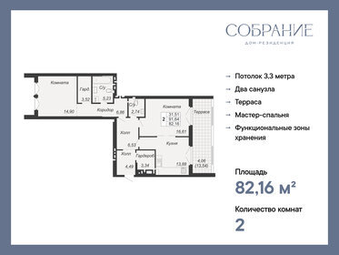 66,5 м², 2-комнатная квартира 24 616 100 ₽ - изображение 60