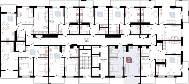 49,1 м², 1-комнатная квартира 7 954 200 ₽ - изображение 55