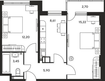 53,5 м², 2-комнатная квартира 7 550 000 ₽ - изображение 11