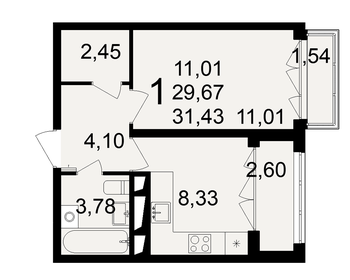 27,5 м², 1-комнатная квартира 3 400 000 ₽ - изображение 54