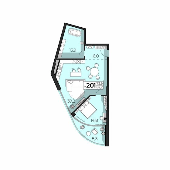94 м², 2-комнатная квартира 56 800 000 ₽ - изображение 103