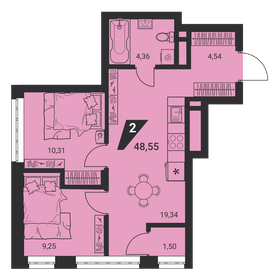 51 м², 2-комнатная квартира 6 850 000 ₽ - изображение 61