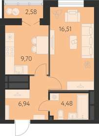 39,5 м², 1-комнатная квартира 5 144 000 ₽ - изображение 29