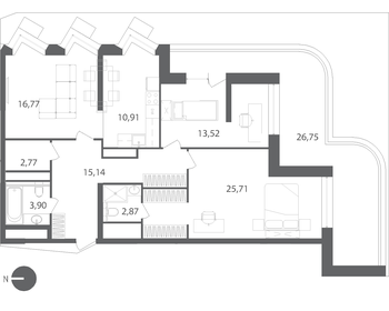 104 м², 3-комнатная квартира 18 506 660 ₽ - изображение 6