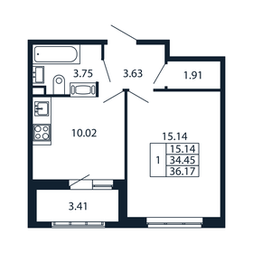 33,3 м², 1-комнатная квартира 8 300 000 ₽ - изображение 125