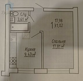 Квартира 31,5 м², 1-комнатная - изображение 1