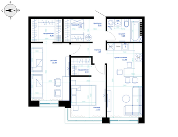 Квартира 70,3 м², 1-комнатная - изображение 2