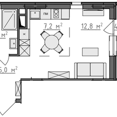 Квартира 32,5 м², студия - изображение 2