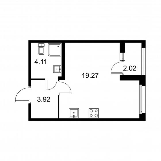 28,3 м², квартира-студия 4 642 840 ₽ - изображение 1