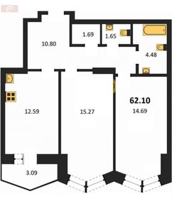 61,7 м², 2-комнатная квартира 8 683 000 ₽ - изображение 88