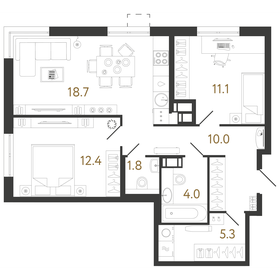 65,4 м², 2-комнатная квартира 18 000 000 ₽ - изображение 74