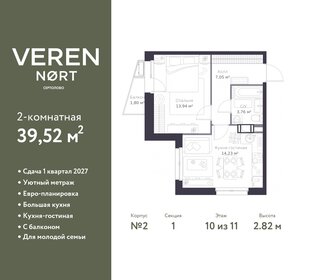 Квартира 39,5 м², 2-комнатная - изображение 1