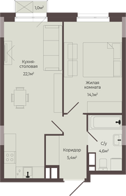 52 м², 2-комнатная квартира 7 150 000 ₽ - изображение 37