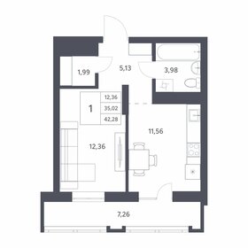 Квартира 35 м², 1-комнатная - изображение 1