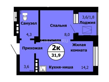 Квартира 32 м², 2-комнатная - изображение 1