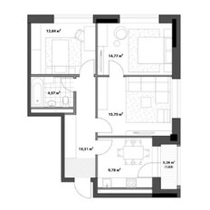 Квартира 69,7 м², 3-комнатная - изображение 5