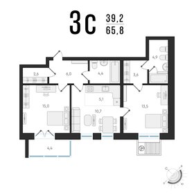 Квартира 65,8 м², 3-комнатная - изображение 1