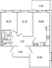 Квартира 74,7 м², 3-комнатная - изображение 1