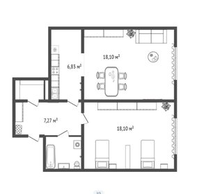 57,8 м², 3-комнатная квартира 5 890 000 ₽ - изображение 41