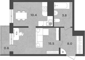 29 м², квартира-студия 3 230 000 ₽ - изображение 44