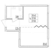 Квартира 27,1 м², студия - изображение 4