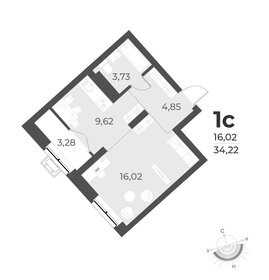 Квартира 34,2 м², студия - изображение 1