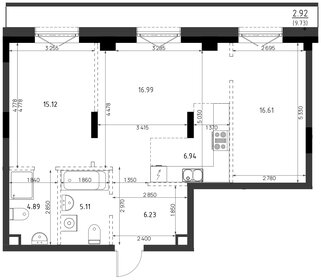 Квартира 74,8 м², 2-комнатная - изображение 1