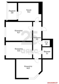 Квартира 72,8 м², 3-комнатная - изображение 1