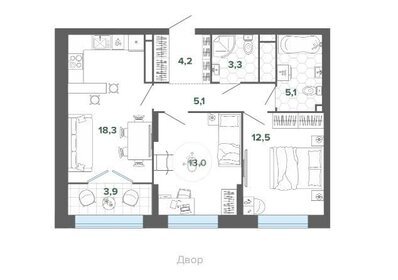 Квартира 67,2 м², 2-комнатная - изображение 1