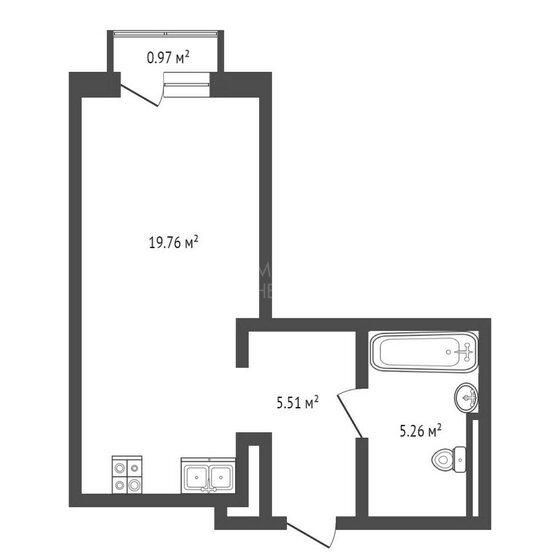 31,5 м², квартира-студия 5 500 000 ₽ - изображение 1