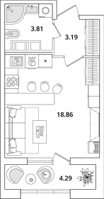 Квартира 28,2 м², студия - изображение 1