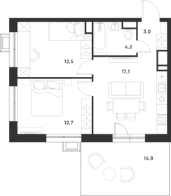 54 м², 2-комнатная квартира 13 990 000 ₽ - изображение 99