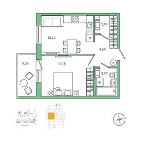 40,5 м², 1-комнатная квартира 7 191 000 ₽ - изображение 9